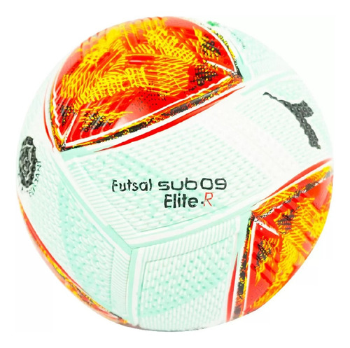 Bola De Futsal Diadora Sub-9 Protech Elite-r Cor Turqueza/amarelo/vermelho