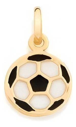 Pingente Banhado Ouro Iantil Bola De Futebol Novidade 2019 Com Cor Dourado/branco/preto