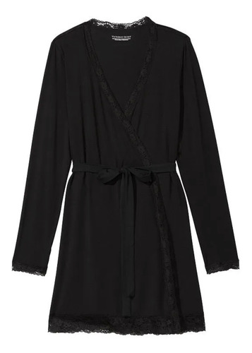 Bata Tipo Kimono Con Ribete De Encaje Victorias Secret