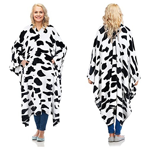 Poncho De Forro Polar Con Estampado De Vaca Catalonia Para A