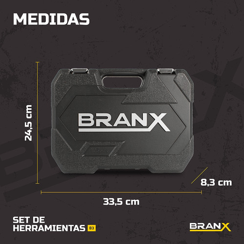 Set Juego Herramientas Maletin Branx 105 Pzas C Vanadio B3