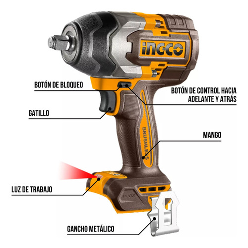 Llave De Impacto 850nm Ingco Ciwli20851