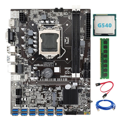 Placa Base De Minería B75 Btc De 12 Pcie A Usb Lga1155 Con G