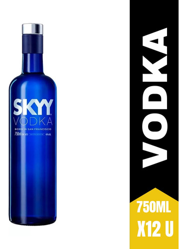 Vodka Sky Botella 750ml Clasico X12 Zetta Bebidas