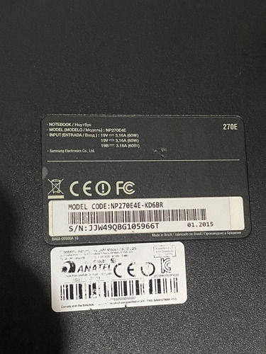 Notebook Samsung Np270e No Estado S/ Garantia Leia Descriçã Azul-escuro