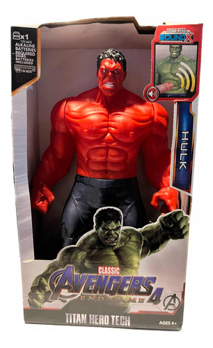 Boneco Importado Articulado Hulk Vermelho Com Sons 30cm