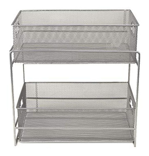 Mind Reader 2 Tier Metal Mesh Storage Baskets Organizador Ho