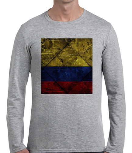 Remera Hombre Ml Bandera Colombia Parcero Panita Pais M3