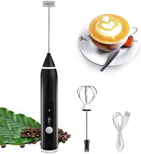 Batidor Y Cafe Espumador Leche Doble Portatil Recargable Usb