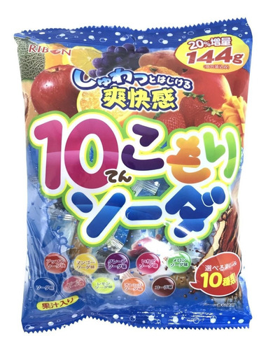 Bala Japonesa De Soda De Fruta Sortida - Ribon - 144g