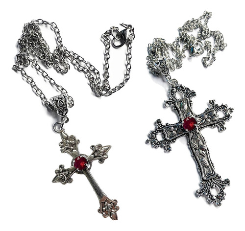 (r) Collar De Estilo Gótico Con Forma De Cruz Grande, Unisex