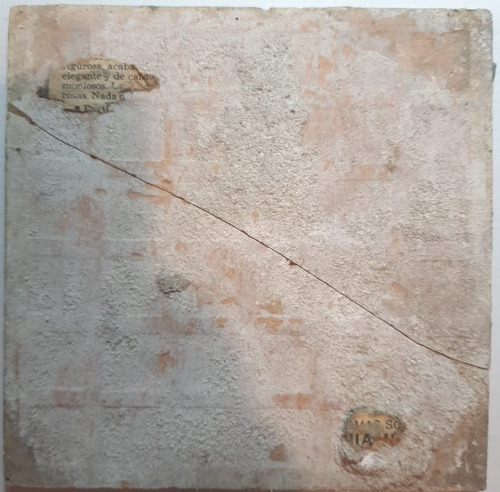 Imagen 3 de 3 de Antiguo Azulejo Mayólica Relieve Amarilla Motivo Floral 7590