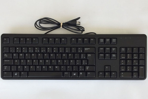 Teclado Dell Usb Kb212-b Preto Português Abnt 2 - Usado