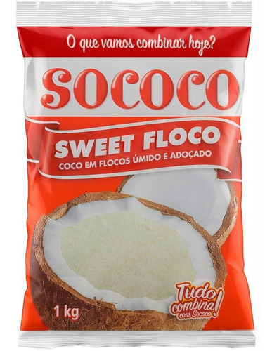 Pacote Coco Ralado Sococo 1kg * Sweet Floco Umido E Adoçado