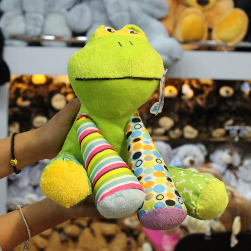 Rana Ranita De Peluche De Colores Dots Suave Pelucheria