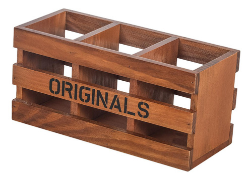 Organizador De Escritorio De Madera De Madera, Contenedor De