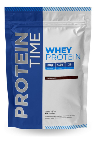 Whey Protein 2 Lb (900 Grs) Protein Time - Proteina Sabor Vainilla