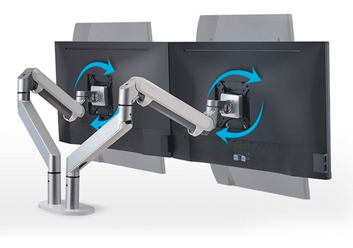 Imagen 4 de 5 de Nuevo Soporte Mesa Quasad Doble Monitor 17-32'' Giro 90º Inc