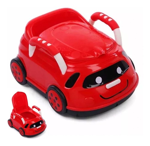 Vasenilla Mica Potty Diseño Carro Bebe Manija Roja
