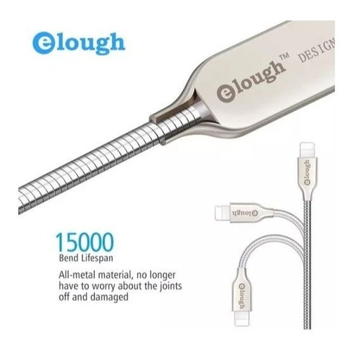 Imagen 1 de 3 de Cable Usb Lightning 1mt Metálico