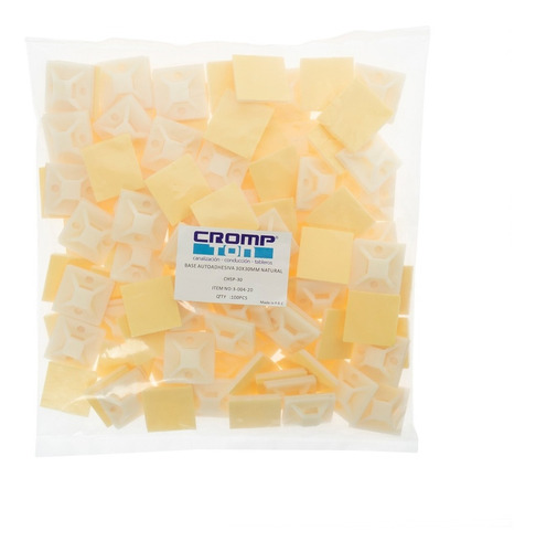 Base Autoadhesiva 30x30mm Natural (100 Un) Crompton Chsp-30