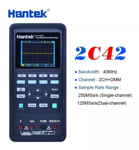 Osciloscopio Portátil 2 Canal 40mhz + Multimetro Hantek 2c42