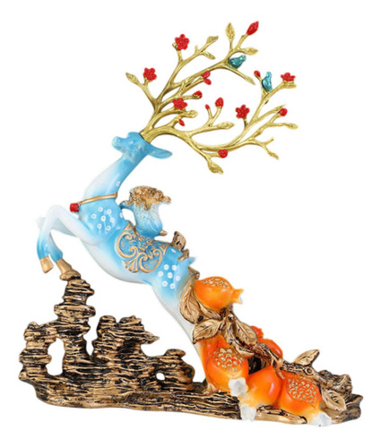 Estátua Elk Sculpture Wine Bottle Stand Stand Azul