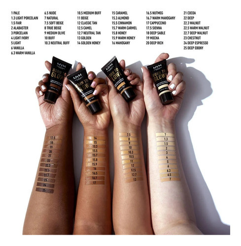 Base de maquillaje NYX Professional Makeup BORN TO GLOW True Beige Born to glow tono 19 mocha - 20mL 100g