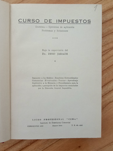 Curso De Impuestos Dino Jarach (Usado)