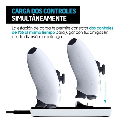 Base Cargador Ps5 Iplay Para Dualsense Slot De 2 Controles