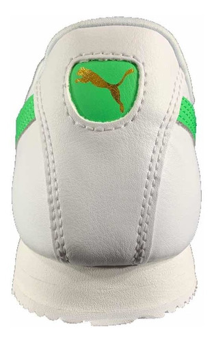 Imagen 2 de 6 de Tenis Puma Roma Hombre Blanco-verde 369571-02 Look Trendy