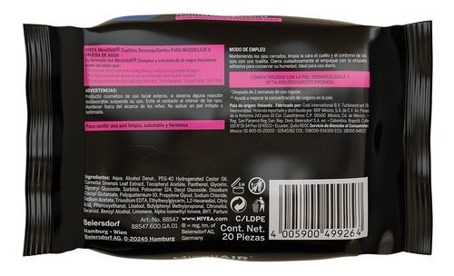 Imagen 2 de 7 de Toallitas Desmaquillantes Nivea Expert Piel Sensible 25 Pzas
