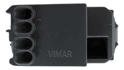 Placa Negra Con Interruptor Y 2 Tomas Carbón Vimar Neve Up