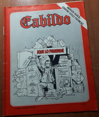 Revista Cabildo N°127  Noviembre De 1988  Alfonsin