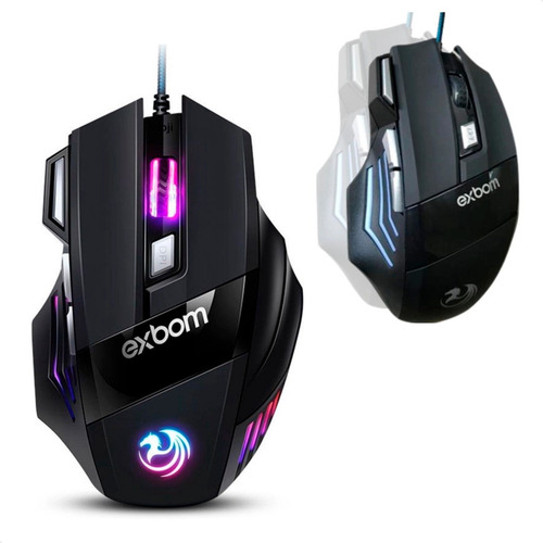 Mouse Gamer Profissional Alta Qualidade Com Led Rbg 7 Cores Cor Preto