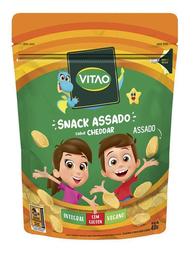 Kit 6 X Snack Milho Vitao Kids Sabor Cheddar 40g
