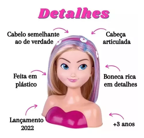 Brinquedo Boneca Busto Pentear Maquear Criança Brincar Diversão