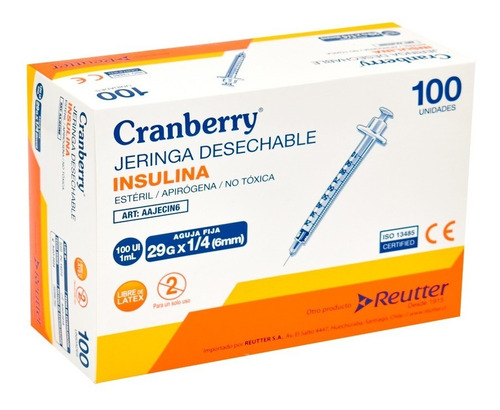 Jeringa Desechable Insulina 29gx 1/4 100 Unidades
