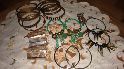 Lote De Pulseras  Más Aros Y Anillo  Vintage