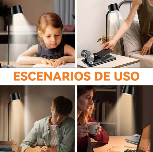 DNBEMN Lampara Con Bocina Bluetooth Cargador Inalámbrico Reloj Led Blanco