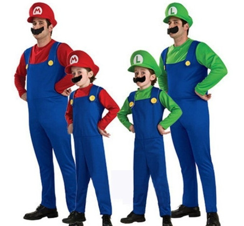 Disfraz Mario Bros Y Luigi Adulto- Envio Gratis