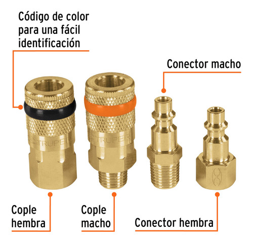 Juego De 2 Conectores Y 2 Coples Para Compresor De Aire