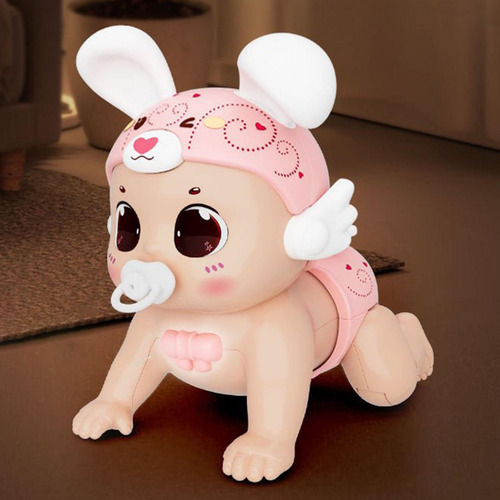 Juguete Musical Para Gatear Para Bebés Con Conejo Rosa
