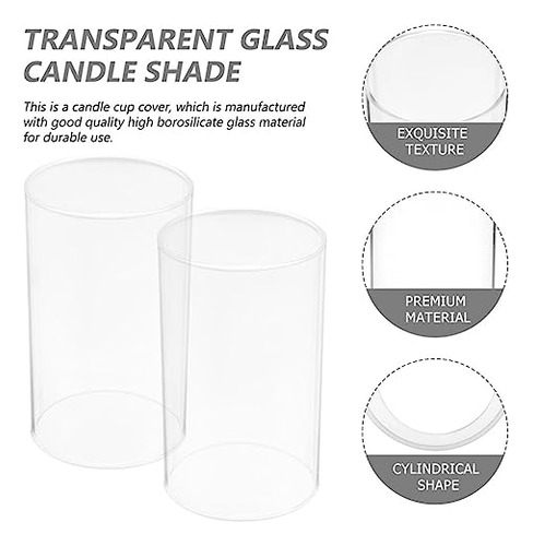 Soporte De Vela De Vidrio Transparente 2 Unidades