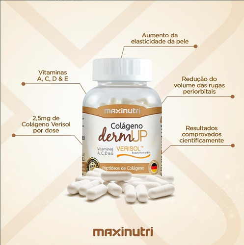Kit 3 Colágeno Dermup Verisol + Vitaminas A-c-e 90 Cáps Clas