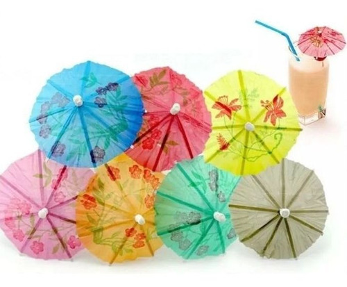 100 Mini Sombrillas, Paraguas Para Cócteles, Decorativo