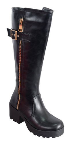 Imagen 2 de 5 de Botas Barker Mujer De Montar Caña Alta Taco Plataforma 8828