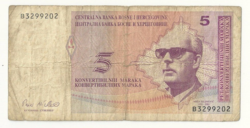 Billete Bosnia & Herzegovina  5 Maraka Convertibles (1998) 