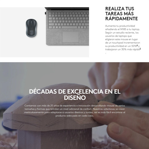 Mouse Óptico Inalámbrico Logitech M185, Win Mac Linux, Azul
