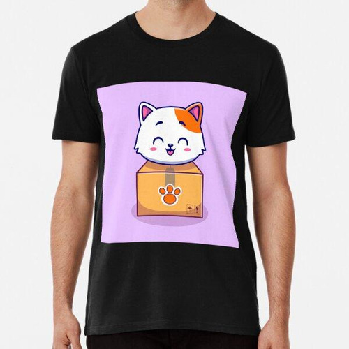 Remera Lindo Gato En Caja Icono De Vector De Dibujos Animado